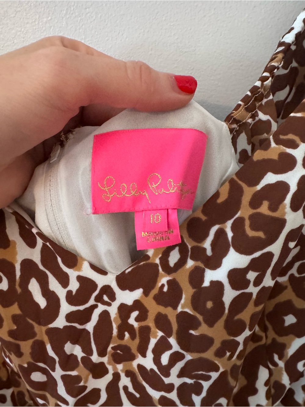 Lilly Pulitzer Leopard Print V-Neck Long Sleeve Mini Dress - Brown - Picture 5 of 9